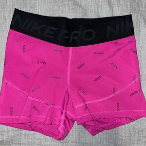 Pink and Black Nike Pro Shorts